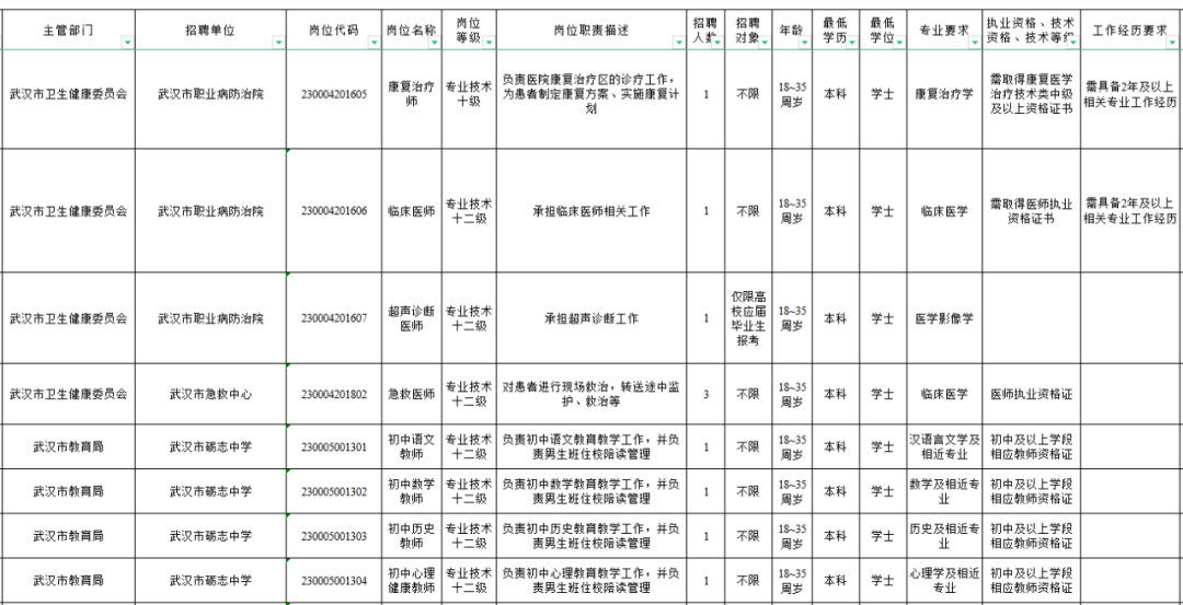 武汉市事业单位招聘岗位表发布及其社会影响分析